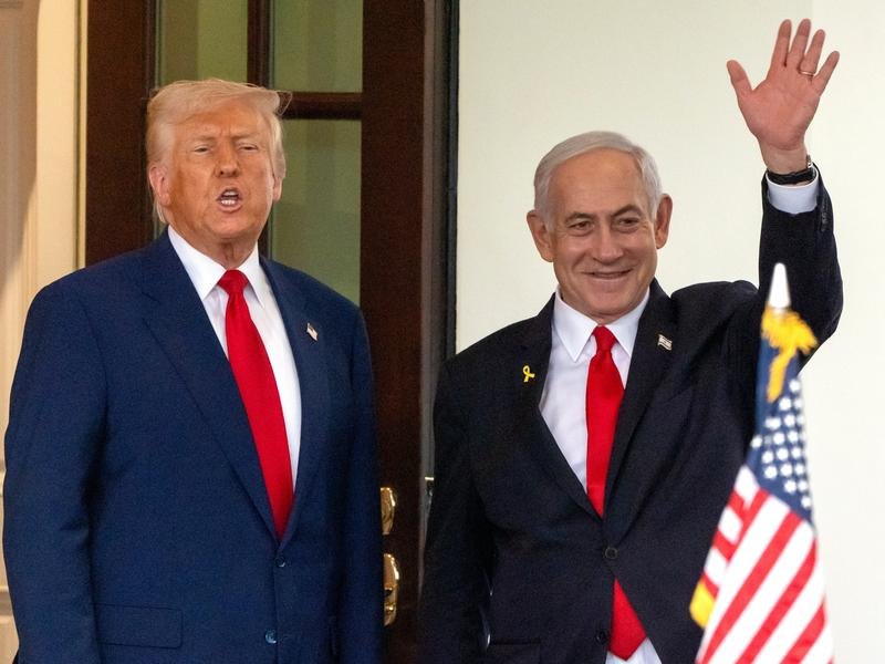 US President Donald Trump and Israeli PM Benjamin Netanyahu. 