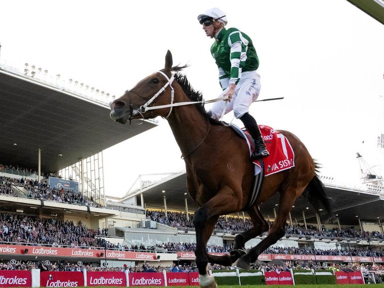 James McDonald will be looking to repeat last year's Cox Plate demolition aboard Via Sistina. (James Ross/AAP PHOTOS)