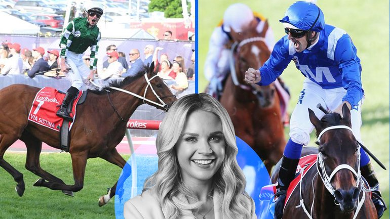 Cox Plate champions Via Sistina and Winx.