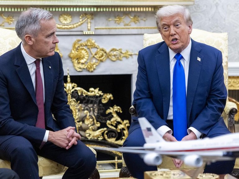 Canadian Prime Minister Mark Carney met with Donald Trump earlier this month to discuss tariffs. (EPA PHOTO)