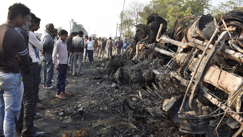 At least 20 people are dead after a bus and a motorcycle collided in southern India (file photo). (AP PHOTO)