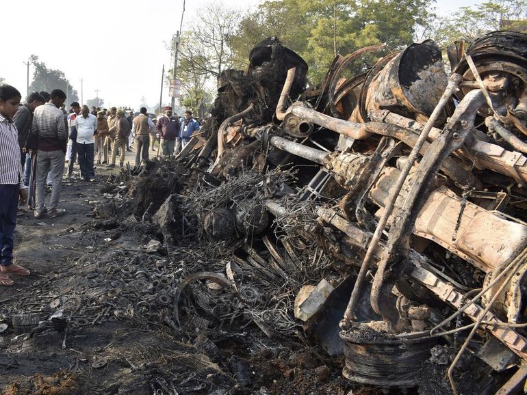 At least 20 people are dead after a bus and a motorcycle collided in southern India (file photo). (AP PHOTO)