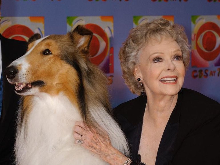 June Lockhart, who played mother Ruth Martin in the television series Lassie, has died aged 100. (AP PHOTO)