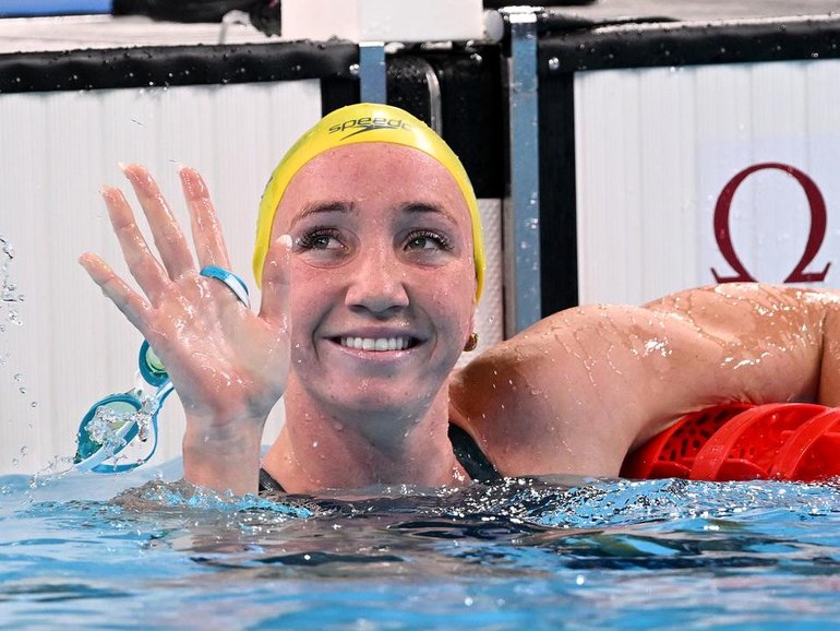 Lani Pallister has broken the 800m freestyle world short course record in Toronto. (Dave Hunt/AAP PHOTOS)