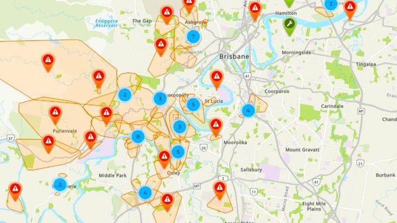 Damage after hailstorms in Queensland left thousands of homes without power on Sunday. Picture: Energex