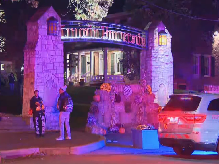 Police arrive at Lincoln University in Pennsylvania, after reports of a shooting on campus.