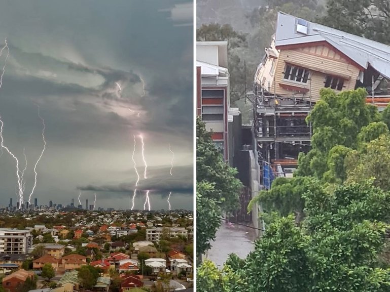 Still 30,000 homes are without power after a severe storm lashed Brisbane on Sunday.