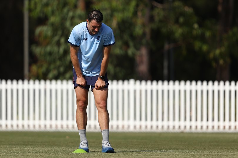 Pat Cummins takes part in a training session at Cricket Central last week.