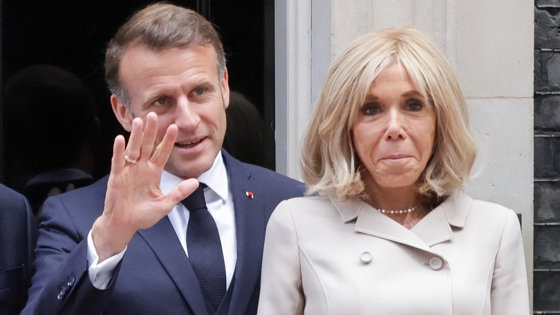 President Emmanuel Macron and his wife First Lady of France Brigitte Macron.