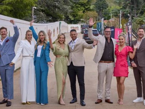 No amount of forced frivolity could get away from the the sad state of affairs on The Block auction night. Photo Nine