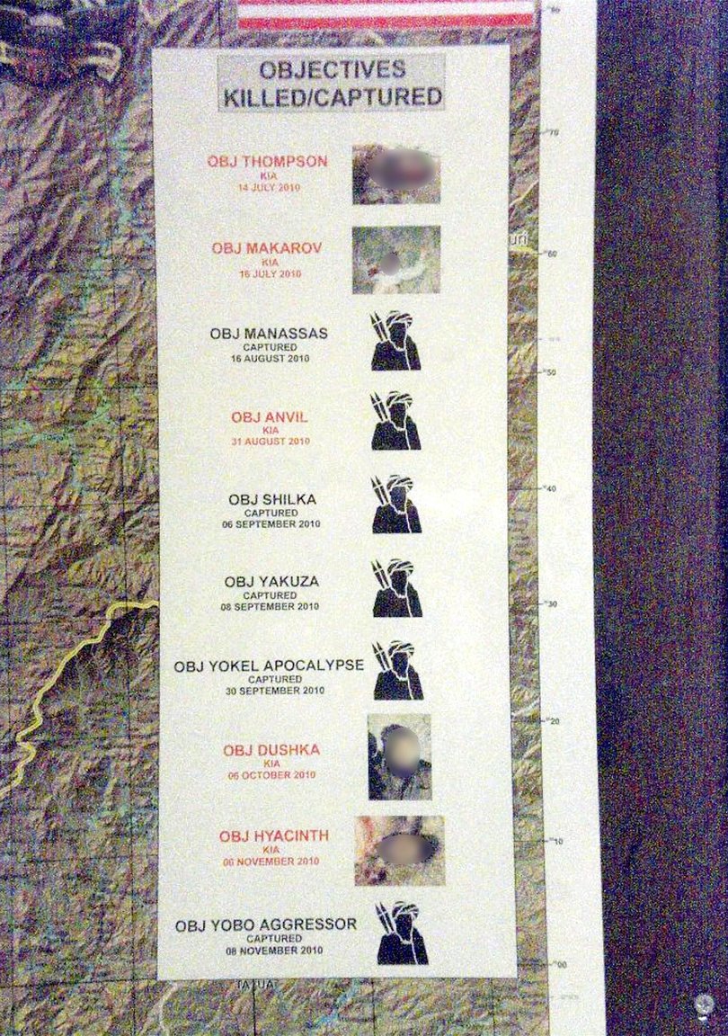 A list of Taliban commanders targeted by the SAS in Afghanistan in 2010.