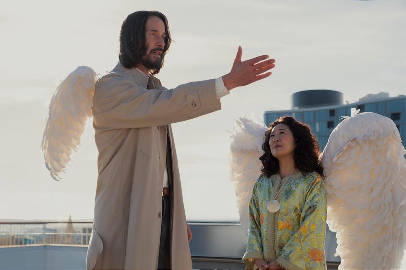 Keanu Reeves and Sandra Oh, and their differing wings.