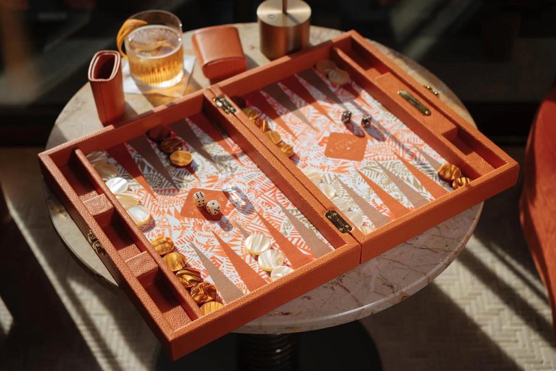 Luxury backgammons handcrafted by luxury gamesman Hector Saxe. 