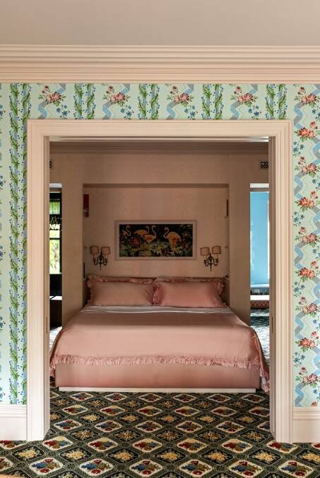 The couple's bedroom, referred to as the 'womb room'. Pic: Compass.