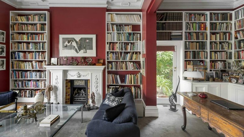 The library with gas fire.