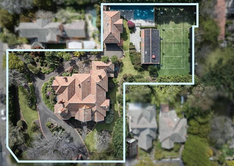 The Queen Anne and Tudor style home is set on a sweeping 4198-square-metre block.