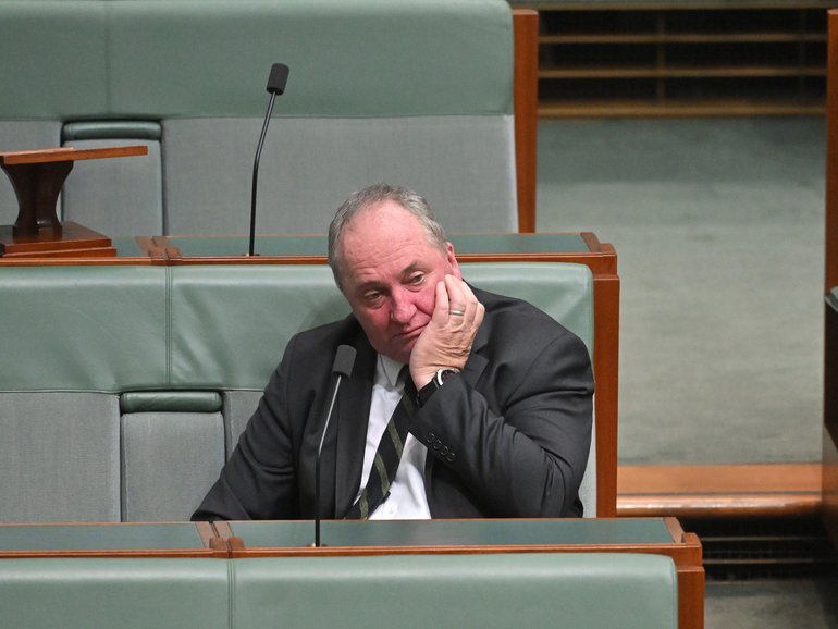 Nationals member for New England Barnaby Joyce in the House of Representatives at Parliament House in Canberra, Monday, October 27, 2025. (AAP Image/Mick Tsikas) NO ARCHIVING