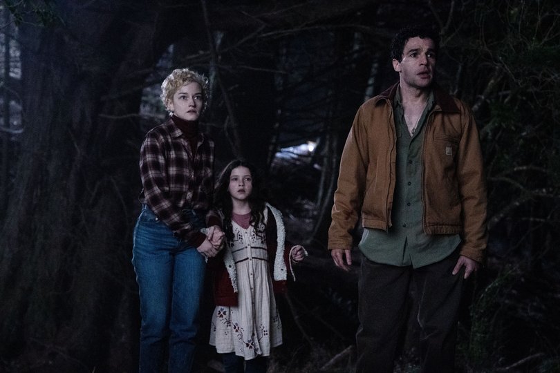 Julia Garner and Christopher Abbott in Wolf Man.