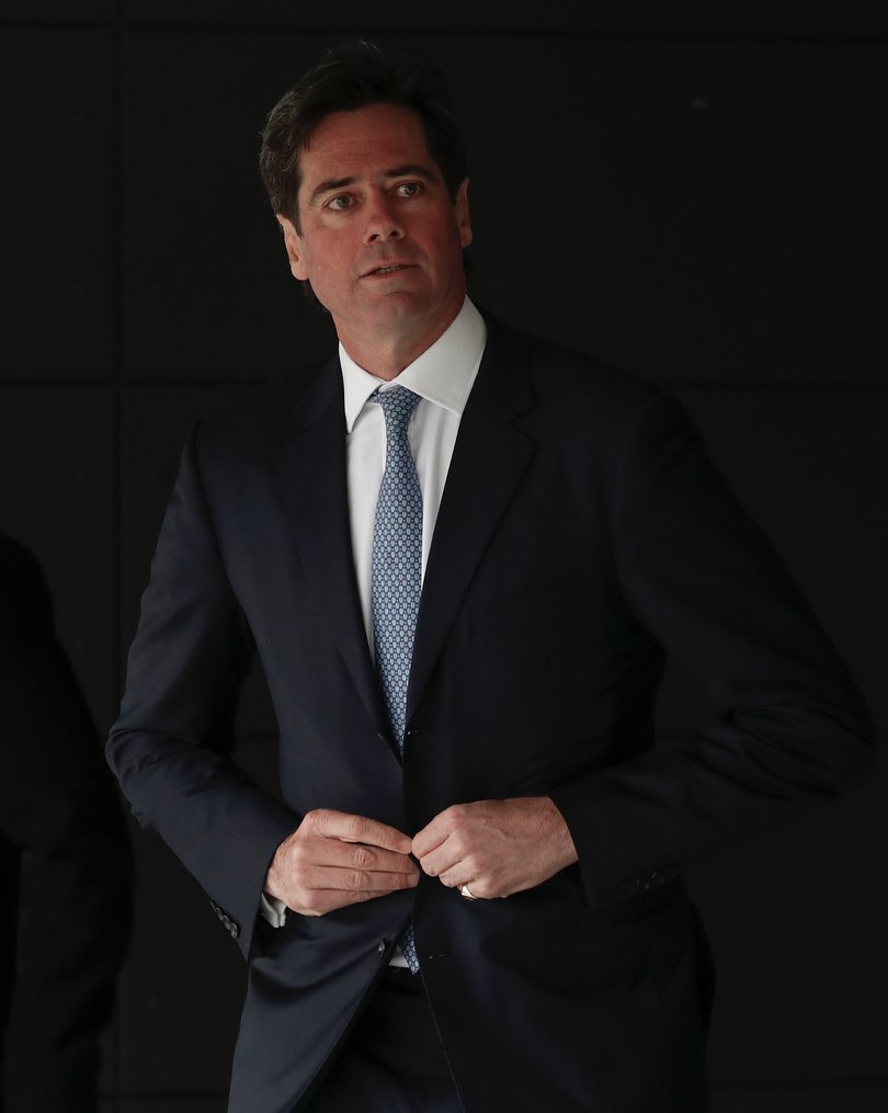 Gillon McLachlan, Chief Executive Officer of the AFL arrives during an AFL Press Conference at Optus Stadium on September 16, 2021 in Perth, Australia.