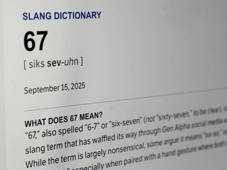 This Dictionary.com page shows the newest word of the year, "6-7".