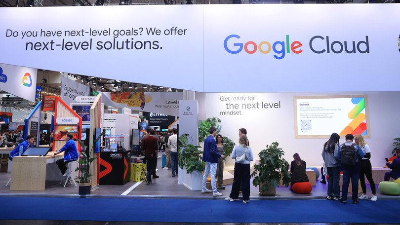 Alphabet Inc. booth at a 2025 trade fair.