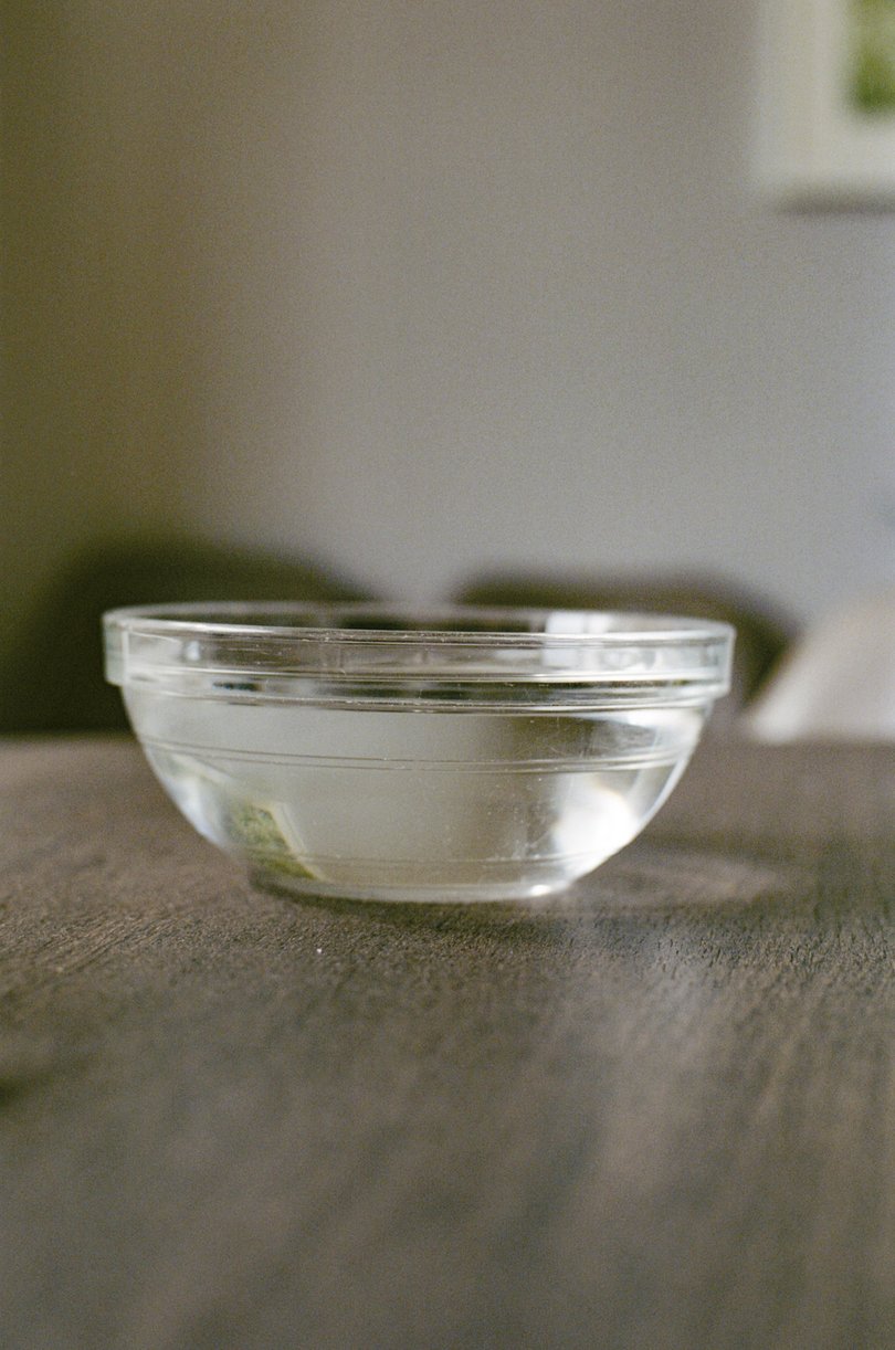 Rainwater collected in a bowl in New York, Sept. 29, 2025.