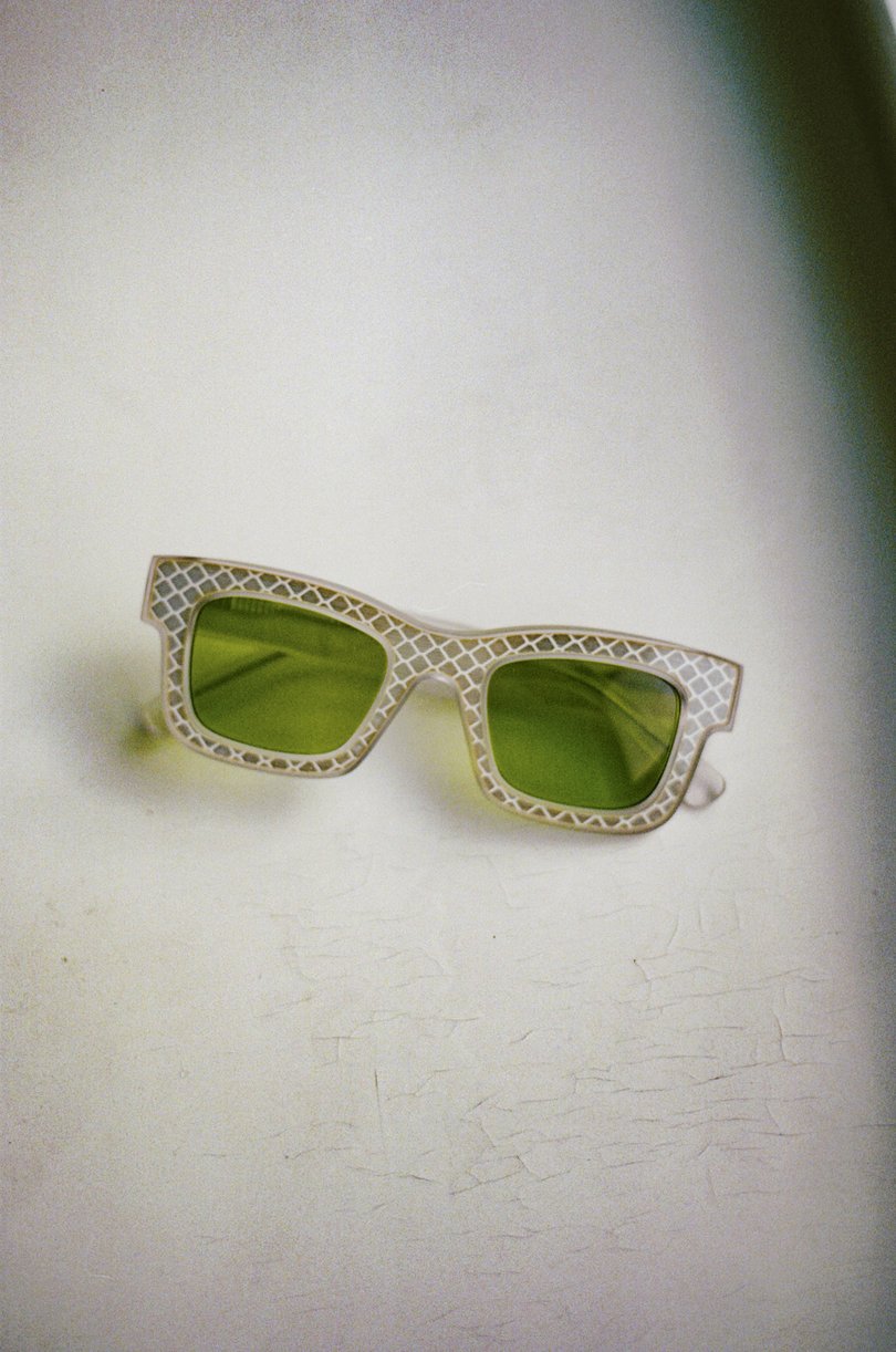 Facial-recognition-defying glasses that kept author AJ Jacobs safe from prying tech, in New York, Sept. 29, 2025. 