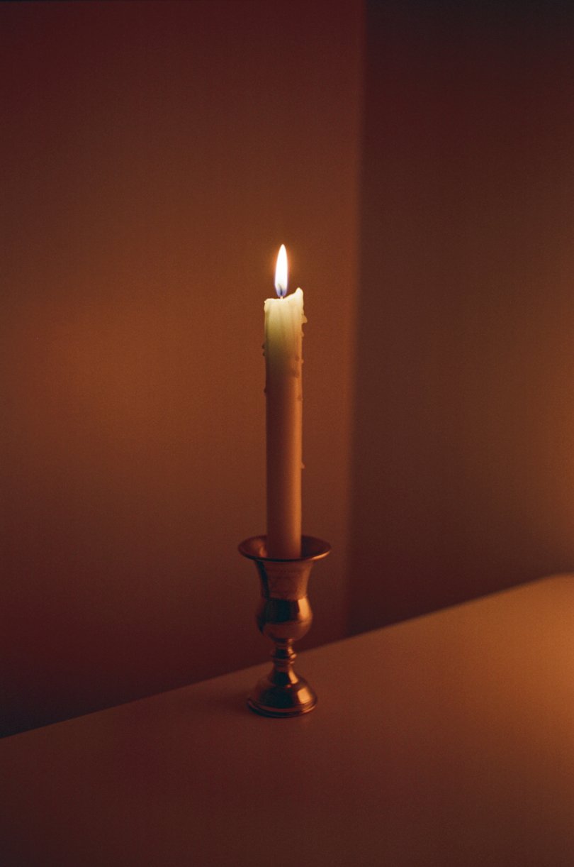 A candle used by author AJ Jacobs in New York, Sept. 30, 2025. 