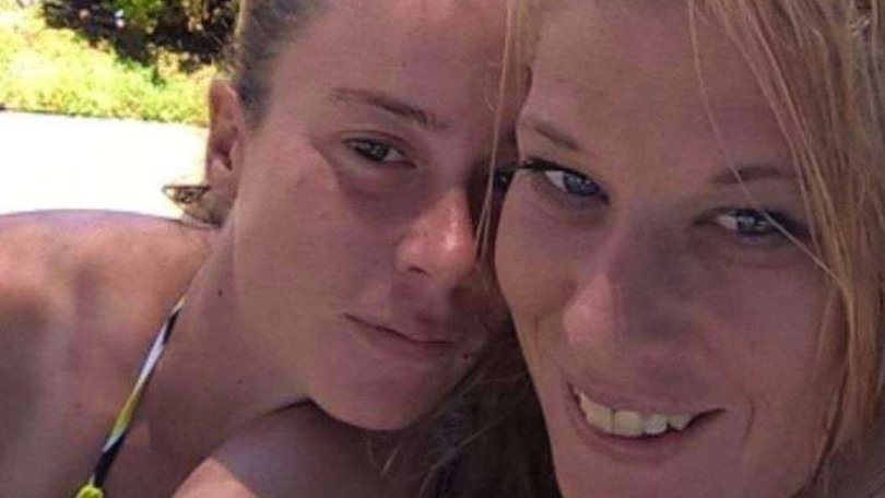 Warrawong mother-of-two Kristie McBride was stabbed (pictured right with her sister Carly). Picture: Facebook