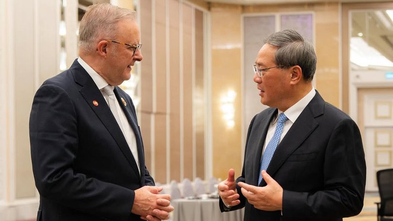 Anthony Albanese speaks with Chinese Premier Li Qiang t in Kuala Lumpur.