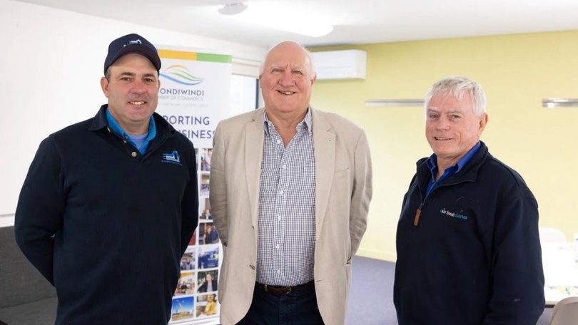 Heath Goddard (centre), founder and owner of Pillow Talk Australia. 