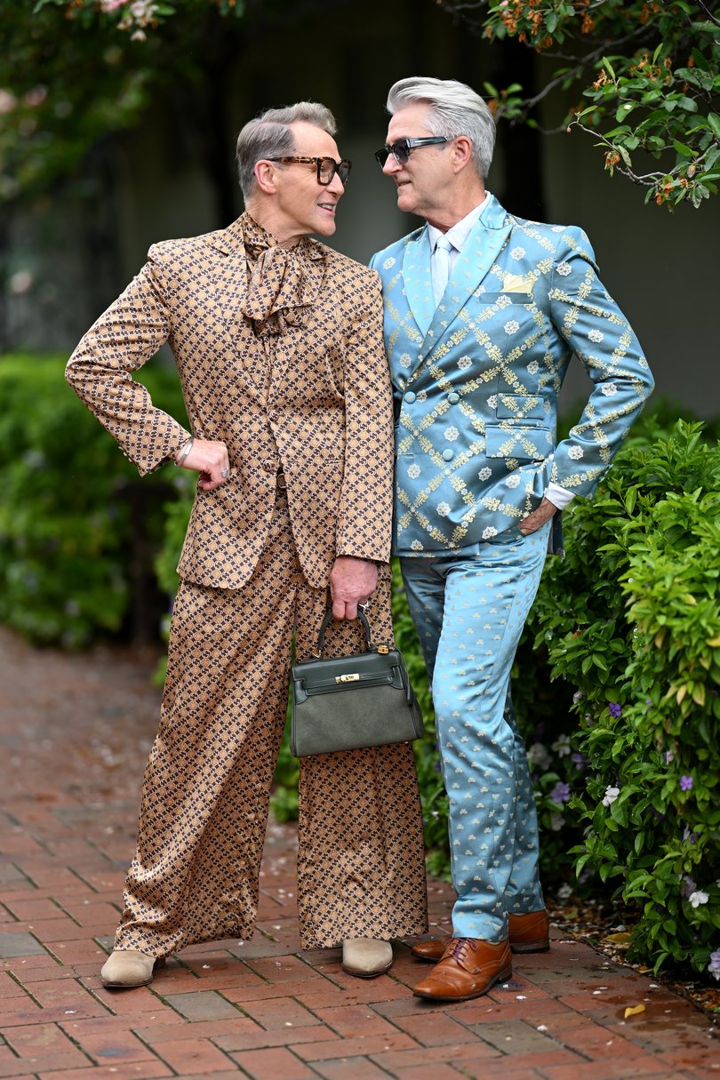 MELBOURNE, AUSTRALIA - NOVEMBER 04: Mitch Edwards and Mark McKie pose for a photo during 2025 Melbourne Cup Day at Flemington Racecourse on November 04, 2025 in Melbourne, Australia. (Photo by Wendell Teodoro/Getty Images)