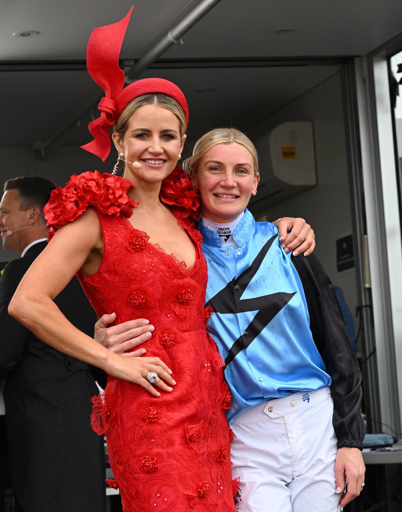Michelle Payne with Jamie Melham after the race.