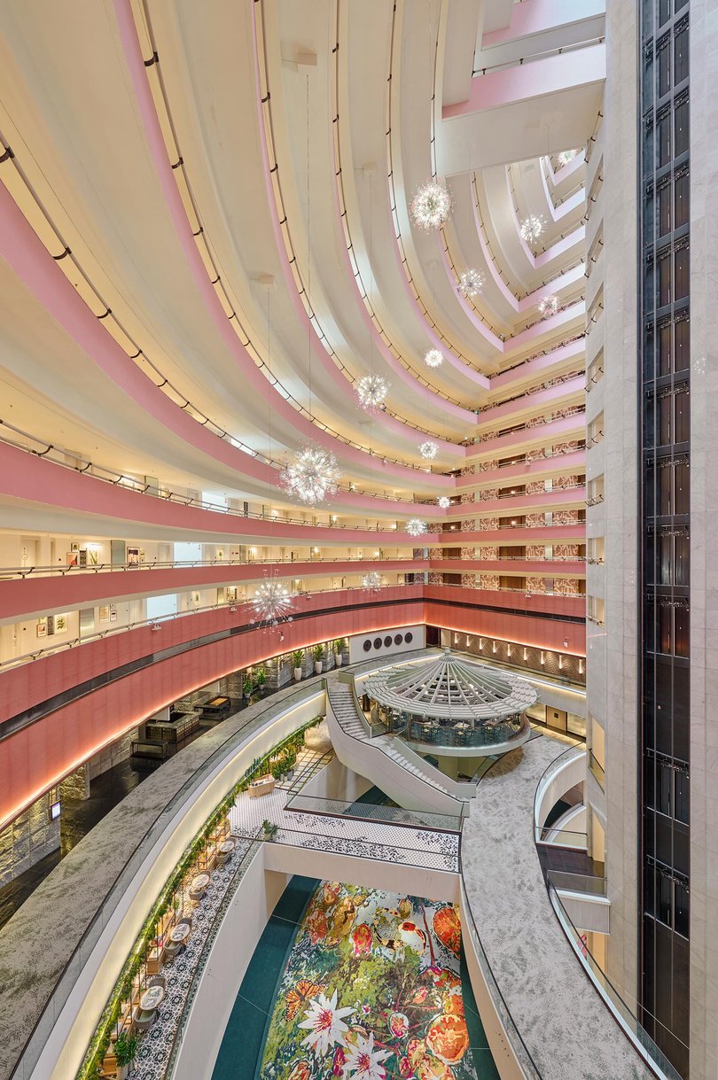 Atrium at the Mandarin Oriental Singapore.