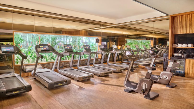 Fitness centre at the Mandarin Oriental Singapore.