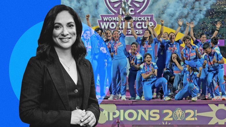 India celebrate their historic win.