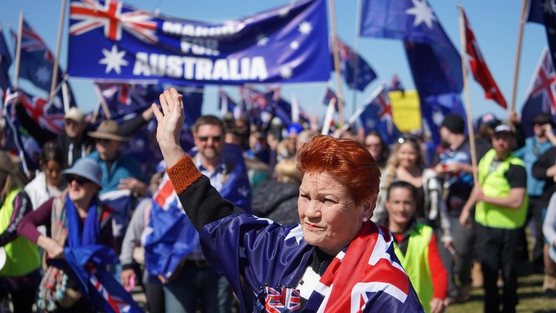 Pauline Hanson is enjoying the best polling of One Nation's near 30-year history. (Dominic Giannini/AAP PHOTOS)