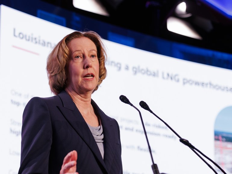 Woodside boss Meg O'Neill speaking at Woodside Capital Markets Day,