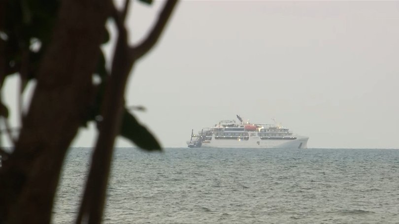 The Coral Adventurer docked in Cairns on Tuesday afternoon.