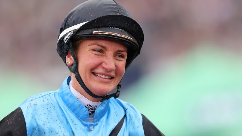 Jamie Melham after her Melbourne Cup win.