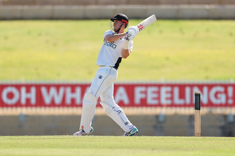 Cam Green with the bat during last week’s Shield clash.