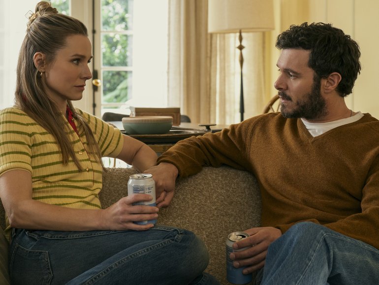 Kristen Bell and Adam Brody in Nobody Wants This. 