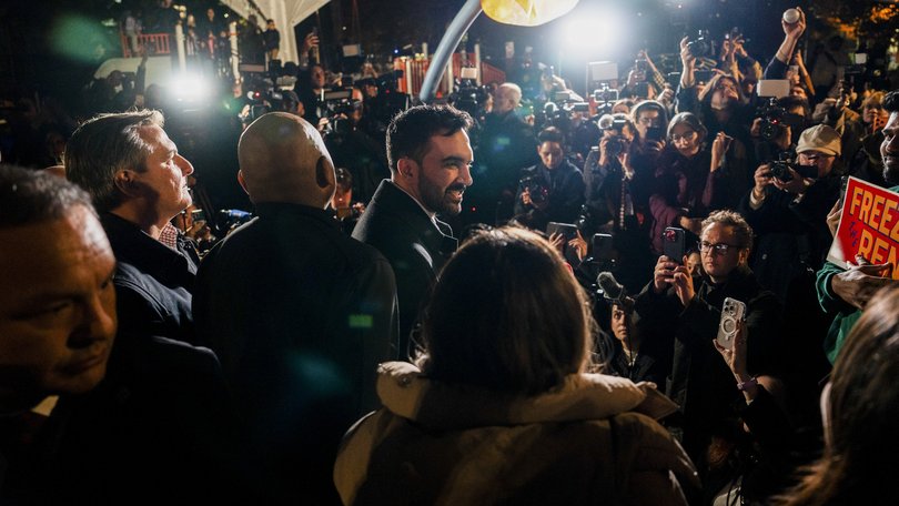 Zohran Mamdani, the Democratic nominee for New York City mayor, during a campaign event in the Astoria neighbourhood of Queens on Monday.