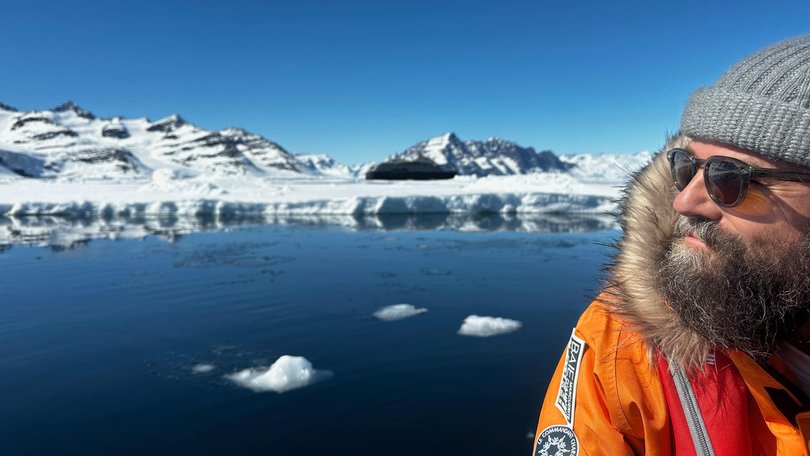 Sam Elsom in waters off Greenland.