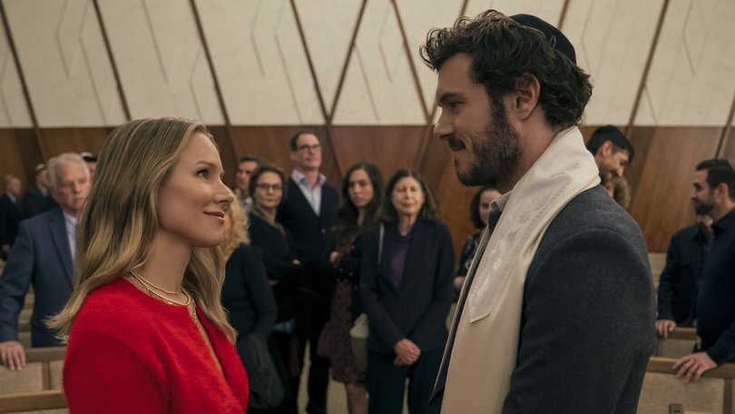 Nobody Wants This. (L to R) Kristen Bell as Joanne, Adam Brody as Noah in episode 102 of Nobody Wants This.