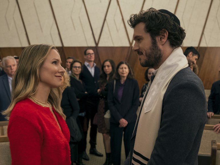 Nobody Wants This. (L to R) Kristen Bell as Joanne, Adam Brody as Noah in episode 102 of Nobody Wants This.