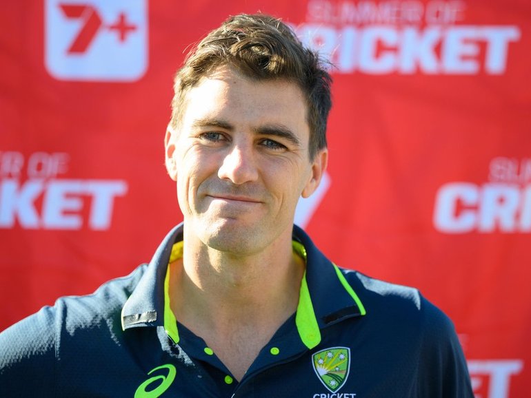 Pat Cummins is all smiles having emerged unscathed from back-to-back bowling sessions. (Dan Himbrechts/AAP PHOTOS)