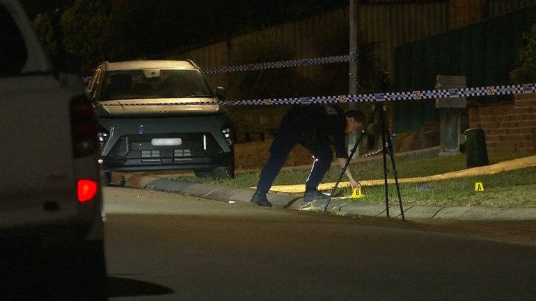 Police at the scene.