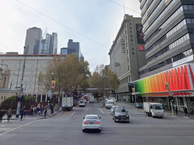 Two bystanders detained the man near the intersection of Lonsdale St and Elizabeth St in Melbourne’s CBD.
