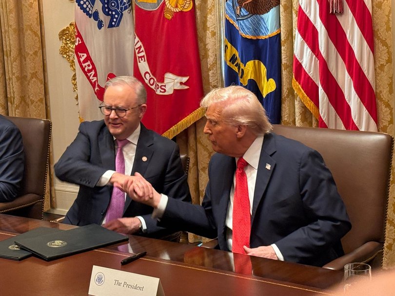 Ms Hanson attacked Mr Albanese, despite the PM having recently had a cordial relationship with the U.S. President. Picture: NewsWire/ Joseph Olbrycht Palmer